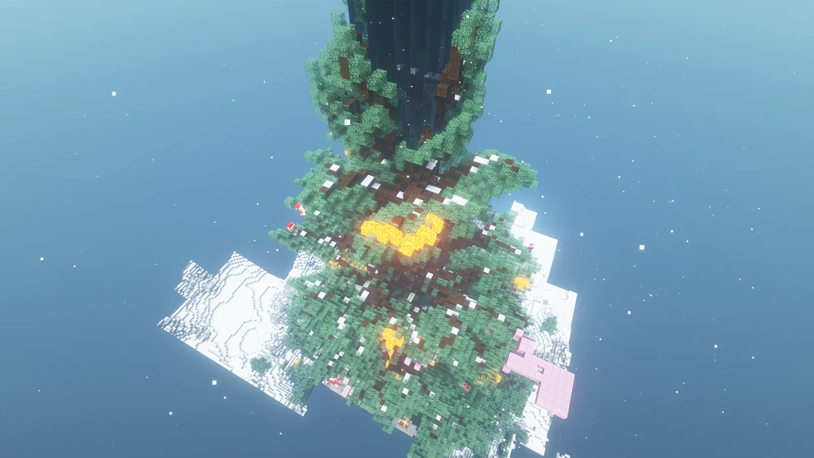 The Christmas tree from above
