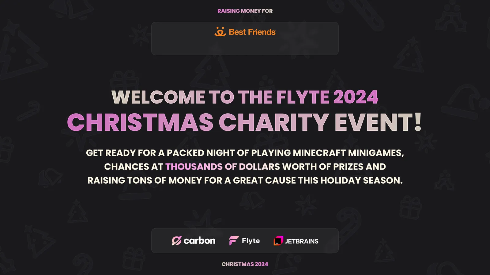 The stream welcome screen