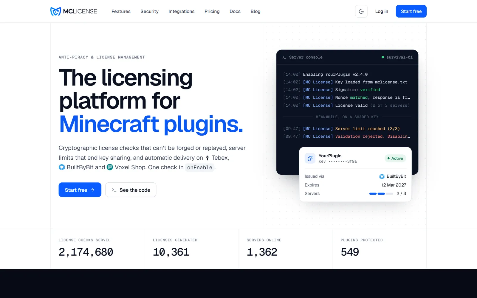 MC License home page